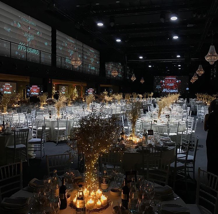 Company christmas event chandelier rental